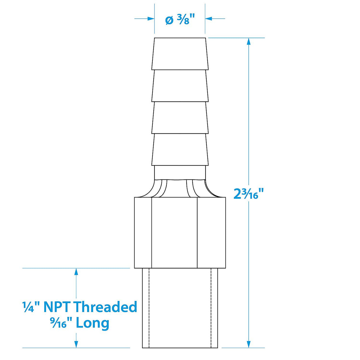 Seachoice Anti-Siphon Valve, 1/4 in. NPT, 3/8 in. Hose, Aluminum, Meets USCG Regulations