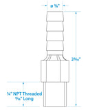 Seachoice Anti-Siphon Valve, 1/4 in. NPT, 3/8 in. Hose, Aluminum, Meets USCG Regulations