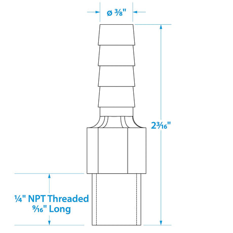 Seachoice Anti-Siphon Valve, 1/4 in. NPT, 3/8 in. Hose, Aluminum, Meets USCG Regulations