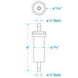 Seachoice in-Line Fuel Filter, 1/4 in., Plastic, Outboard, 20 Micron