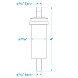 Seachoice in-Line Fuel Filter, 5/16 in., Plastic, Outboard, 20 Micron