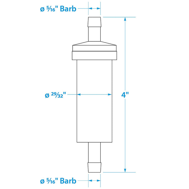 Seachoice in-Line Fuel Filter, 5/16 in., Plastic, Outboard, 20 Micron