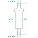 Seachoice in-Line Fuel Filter, 3/8 in., Plastic, Outboard, 20 Micron