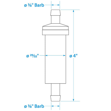Seachoice in-Line Fuel Filter, 3/8 in., Plastic, Outboard, 20 Micron