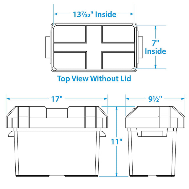 Seachoice 22080 USCG-Approved Marine Group 27 Series Standard Battery Box with Strap & Mounting Kit