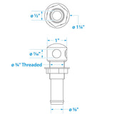 Seachoice Thru Hull Fuel Tank Vent, Chrome-Plated Brass, 5/8 in.