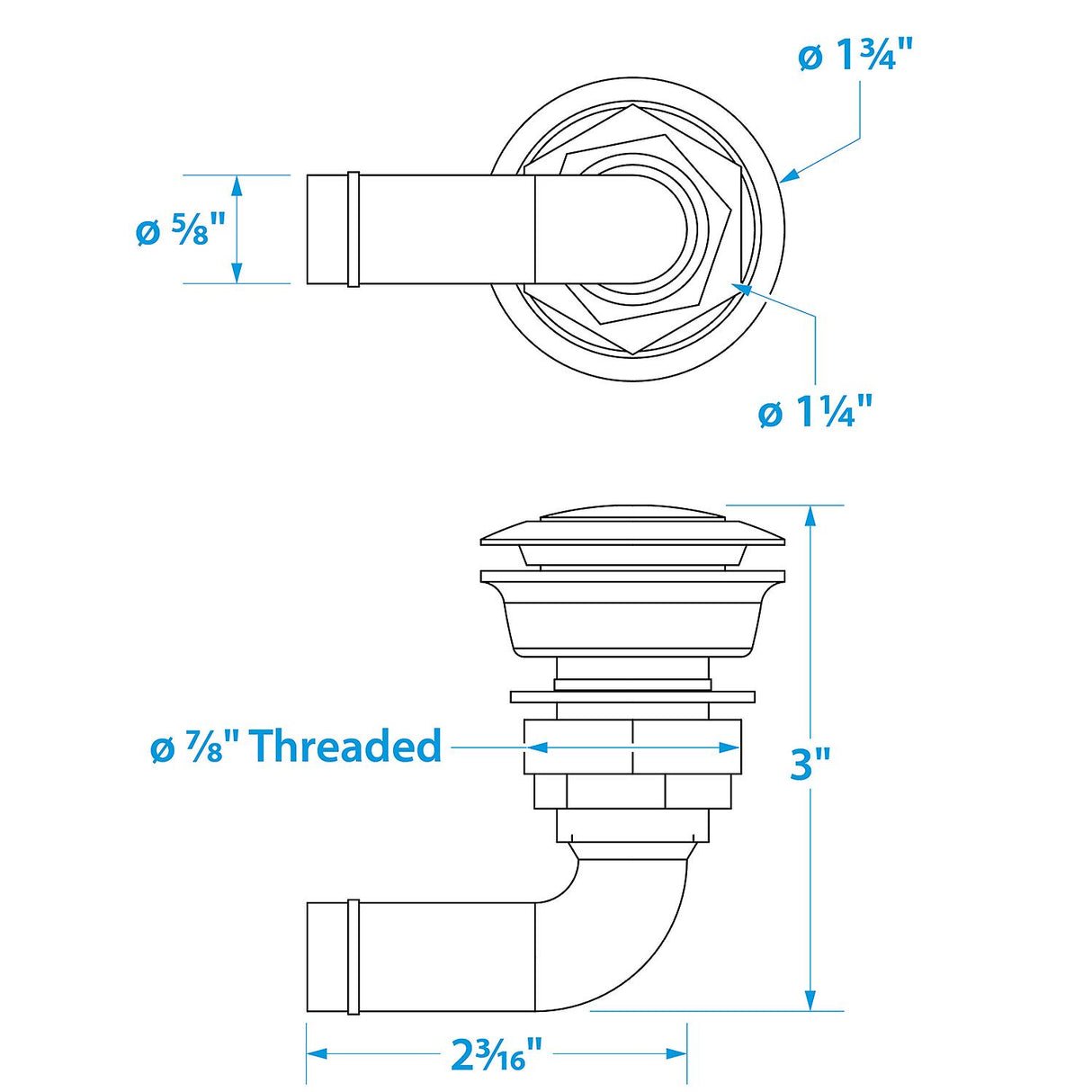 Seachoice 23061 Fuel Tank Vent, Stainless Steel, 5/8 In., 90 Degree, Corrosion-Resistant