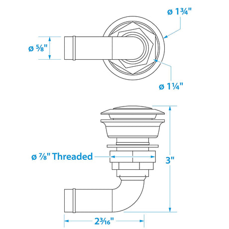 Seachoice 23061 Fuel Tank Vent, Stainless Steel, 5/8 In., 90 Degree, Corrosion-Resistant
