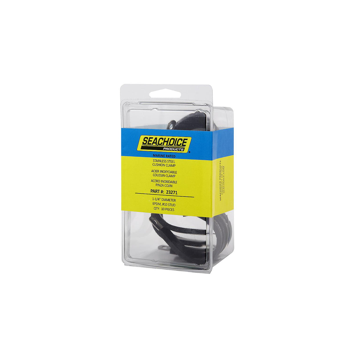 Seachoice Stainless Steel Cushion Clamp, 1-1/4 In.. EPDM