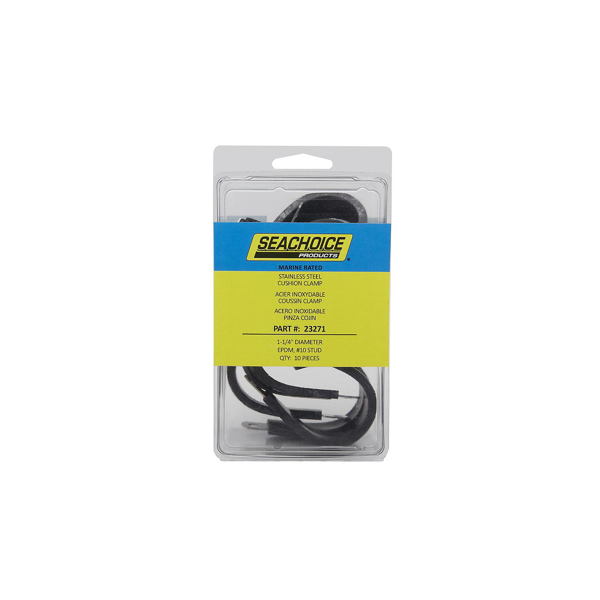 Seachoice Stainless Steel Cushion Clamp, 1-1/4 In.. EPDM