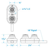 Seachoice Transom Trim Control, 18 In. Wiring Harness Included