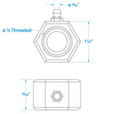 Seachoice Steering Guard, 7/8 in. Thread, for Honda, Mercury, Mariner, Johnson, Evinrude, Nissan, Suzuki, Tohatsu, Yamaha and Force