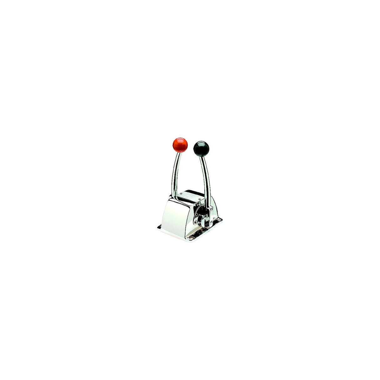 Seachoice Twin Lever Control, Chrome-Plated Brass, Red and Black Knobs, 8-5/16 In. Tall