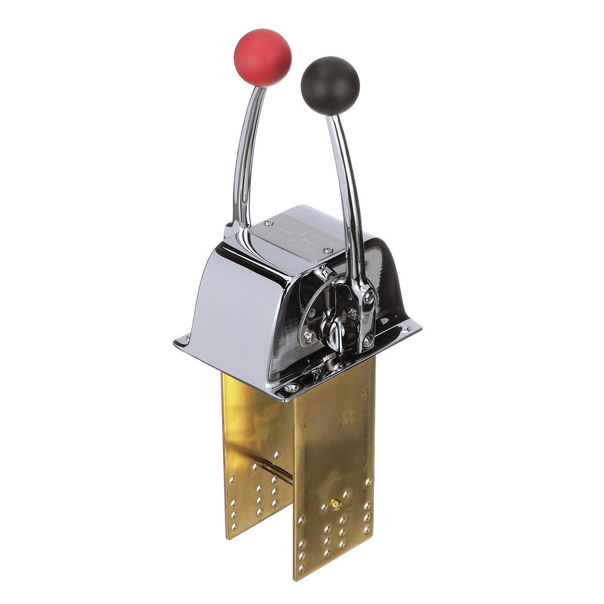 Seachoice Twin Lever Control, Chrome-Plated Brass, Red and Black Knobs, 8-5/16 In. Tall