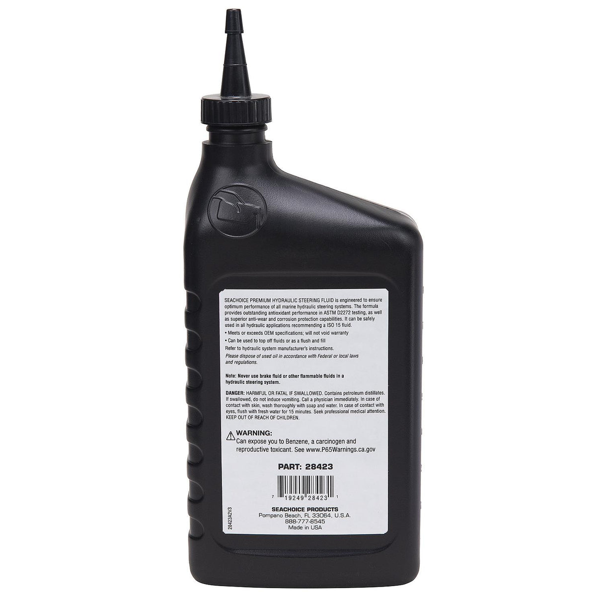 Seachoice 28423 Hydraulic Steering Fluid - Synthetic Blend, ISO 15, 1 Qt.