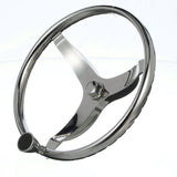 Seachoice 3 Spoke Sports Steering Wheel w/ Turning Knob, Fits 3/4-In. Tapered Shaft, 13.5-In. Diameter
