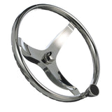 Seachoice 3 Spoke Sports Steering Wheel w/ Turning Knob, Fits 3/4-In. Tapered Shaft, 13.5-In. Diameter