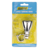 Seachoice 28491 Large Stainless Steel Turning Knob, Fits Destroyer Wheels, Black Plastic Knob Cap