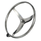 Seachoice 3 Spoke Sports Steering Wheel w/ Turning Knob, Fits 3/4 In. Tapered Shaft, 15.5 In. Diameter