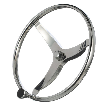 Seachoice 3 Spoke Sports Steering Wheel w/ Turning Knob, Fits 3/4 In. Tapered Shaft, 15.5 In. Diameter