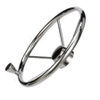 Seachoice 5-Spoke Destroyer Steering Wheel w/ Turning Knob, Stainless Steel, Black Center Cap