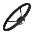 Seachoice 5-Spoke Destroyer Steering Wheel w/ Permanent Foam Grip, Stainless Steel, Black Center Cap