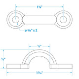Seachoice Multi-Purpose Forged Stainless Steel 3/8 In. Eye Straps, Set of 4