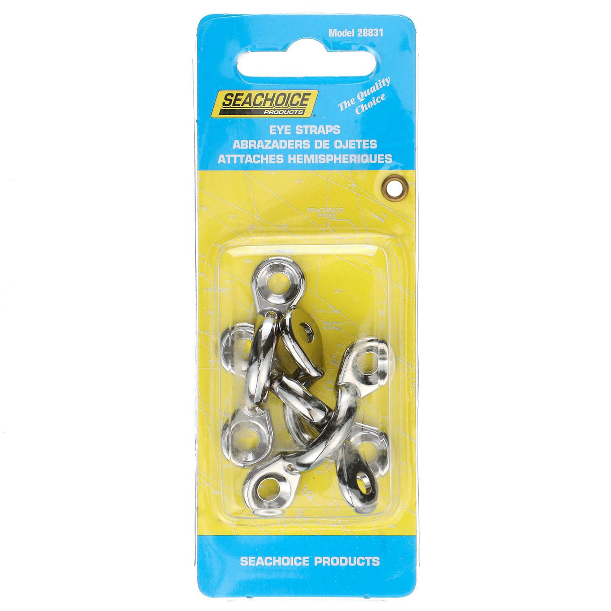 Seachoice Multi-Purpose Chrome-Plated Zinc 3/8 in. Eye Straps, Set of 4