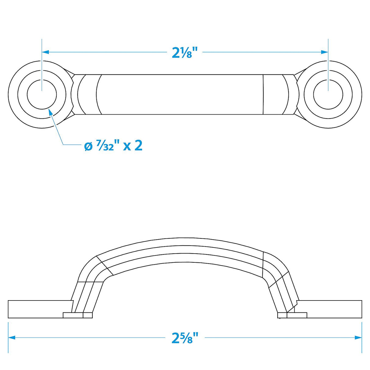 Seachoice Multi-Purpose Nickel-Plated Brass 1-7/32 In. Eye Straps, Set of 4