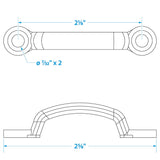 Seachoice Multi-Purpose Nickel-Plated Brass 1-7/32 In. Eye Straps, Set of 4