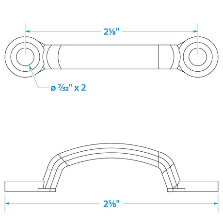 Seachoice Multi-Purpose Nickel-Plated Brass 1-7/32 In. Eye Straps, Set of 4