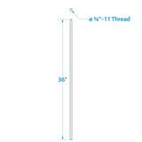 Seachoice 30190 Stainless Steel 304 Threaded Rod For Bow Lifting, 5/8 In. 11 Thread