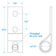 Seachoice 304 Stainless Steel Lifting Adapter Plate, Accepts 5/8 in. Diameter Threaded Rod