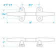 Seachoice Stainless Steel Hollow Base 6 In. Boat Dock and Anchor Line Cleat