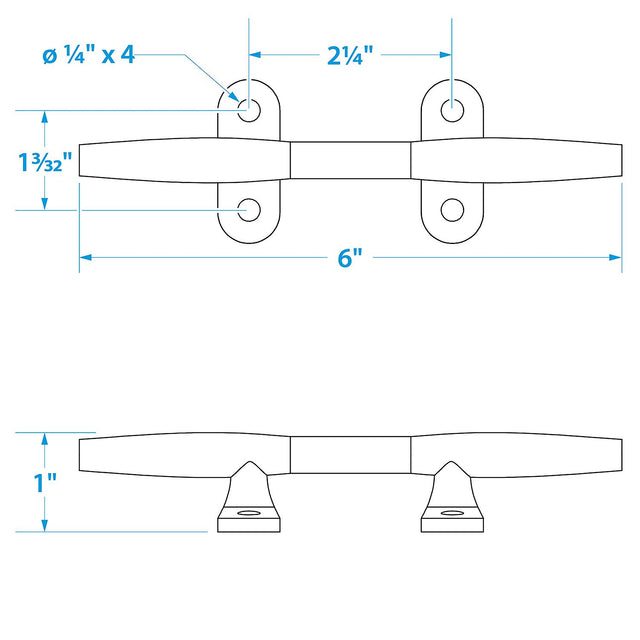 Seachoice Stainless Steel Hollow Base 6 In. Boat Dock and Anchor Line Cleat