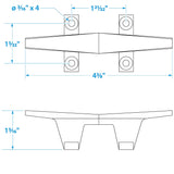 Seachoice Stainless Steel Hollow Base 4-1/2 in. Boat Dock and Anchor Line Cleat