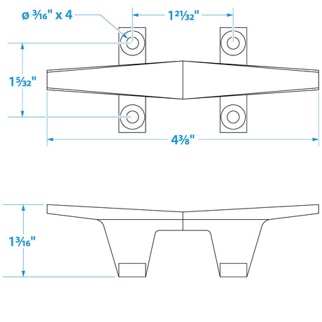 Seachoice Stainless Steel Hollow Base 4-1/2 in. Boat Dock and Anchor Line Cleat
