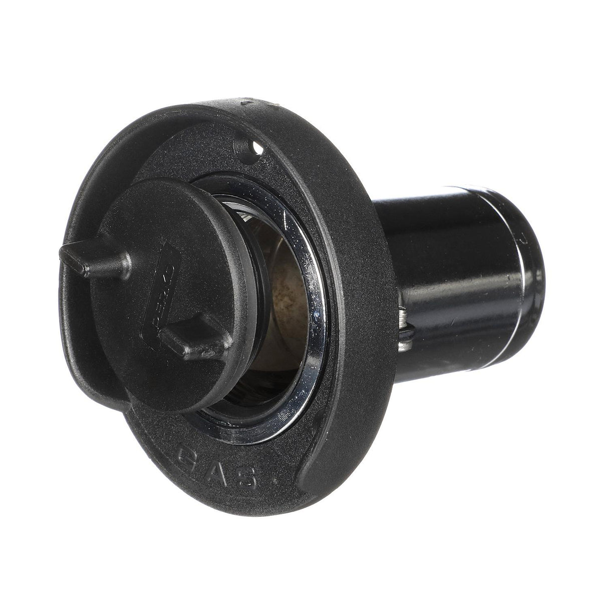 Seachoice Deck Mount Gas Fill Plate w/ Plastic Cap, Chrome-Plated Zinc, Includes Ground Screw and Cap Tether Strap