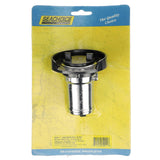 Seachoice Deck Mount Gas Fill Plate w/ Plastic Cap, Chrome-Plated Zinc, Includes Ground Screw and Cap Tether Strap
