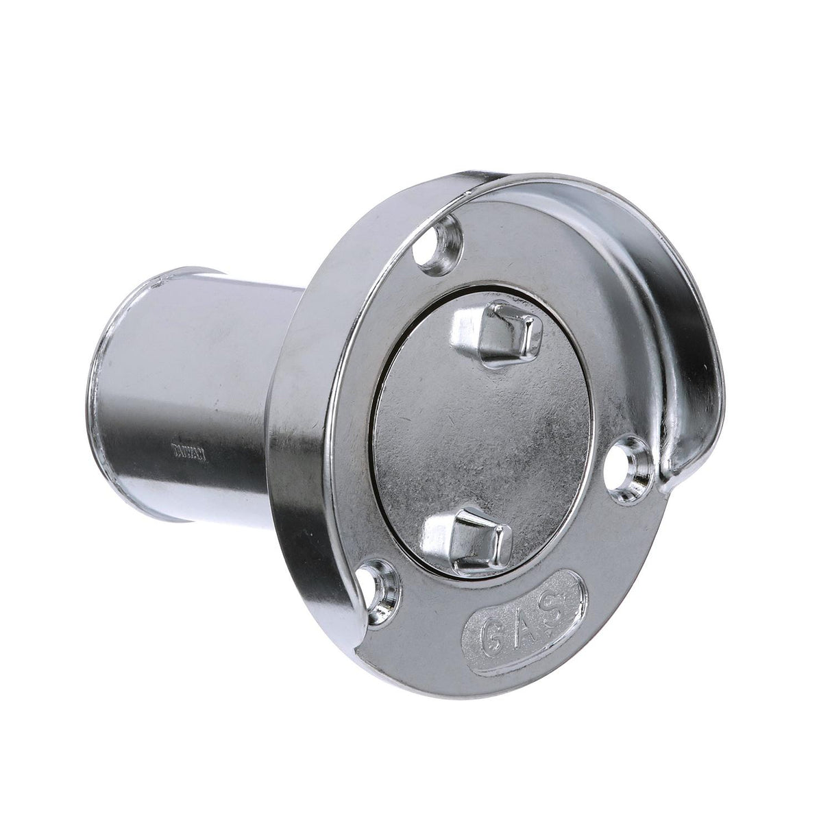 Seachoice Deck Mount Gas Fill Plate w/ Cap, Chrome-Plated Zinc, Includes Rubber Gasket and Beaded Chain Cap Tether
