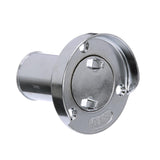 Seachoice Deck Mount Gas Fill Plate w/ Cap, Chrome-Plated Zinc, Includes Rubber Gasket and Beaded Chain Cap Tether