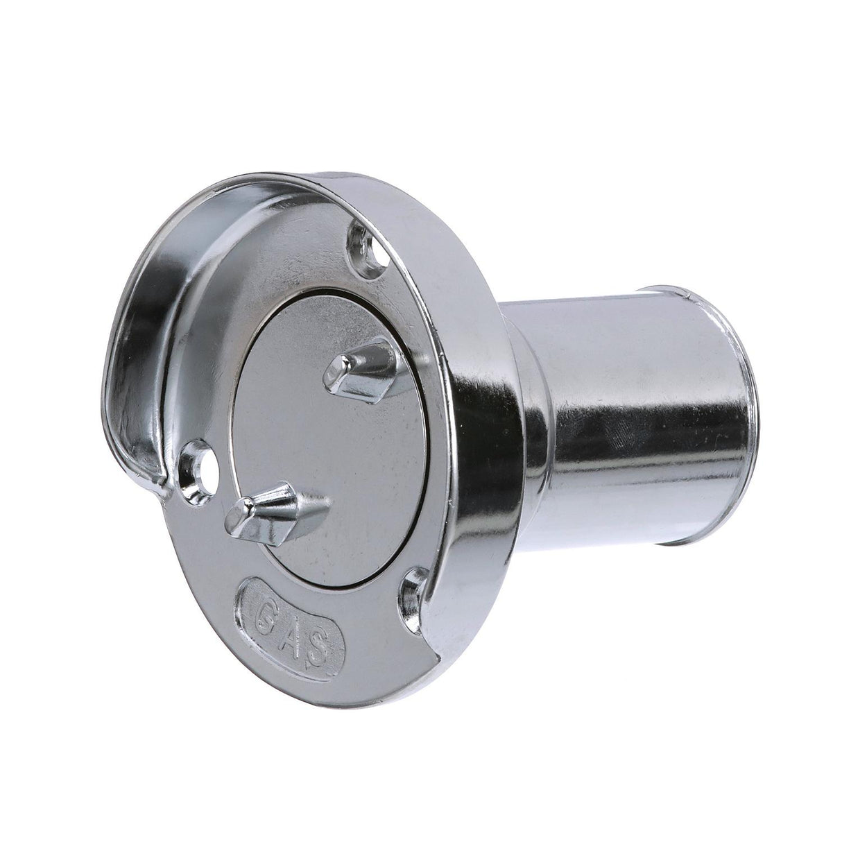 Seachoice Deck Mount Gas Fill Plate w/ Cap, Chrome-Plated Zinc, Includes Rubber Gasket and Beaded Chain Cap Tether