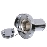 Seachoice Deck Mount Gas Fill Plate w/ Cap, Chrome-Plated Zinc, Includes Rubber Gasket and Beaded Chain Cap Tether