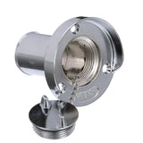 Seachoice Deck Mount Gas Fill Plate w/ Cap, Chrome-Plated Zinc, Includes Rubber Gasket and Beaded Chain Cap Tether