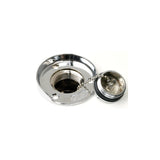 Seachoice Deck Mount Gas Fill Plate w/ Cap, Chrome-Plated Zinc, Includes Rubber Gasket and Beaded Chain Cap Tether