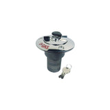 Seachoice 32051 Deck Mount Gas Fill Plate w/ Locking Cap, Cast 316 Stainless Steel, Includes 2 Keys