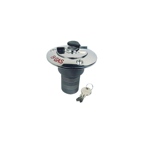 Seachoice 32051 Deck Mount Gas Fill Plate w/ Locking Cap, Cast 316 Stainless Steel, Includes 2 Keys