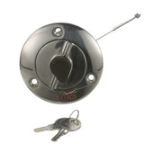 Seachoice 32051 Deck Mount Gas Fill Plate w/ Locking Cap, Cast 316 Stainless Steel, Includes 2 Keys