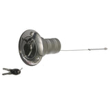 Seachoice 32051 Deck Mount Gas Fill Plate w/ Locking Cap, Cast 316 Stainless Steel, Includes 2 Keys