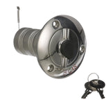 Seachoice 32051 Deck Mount Gas Fill Plate w/ Locking Cap, Cast 316 Stainless Steel, Includes 2 Keys